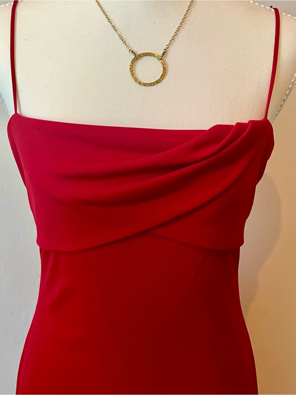Vintage Iconic 90’s Red Column Dress | Laundry by Shelli Segal | size 6 - Picture 3 of 11